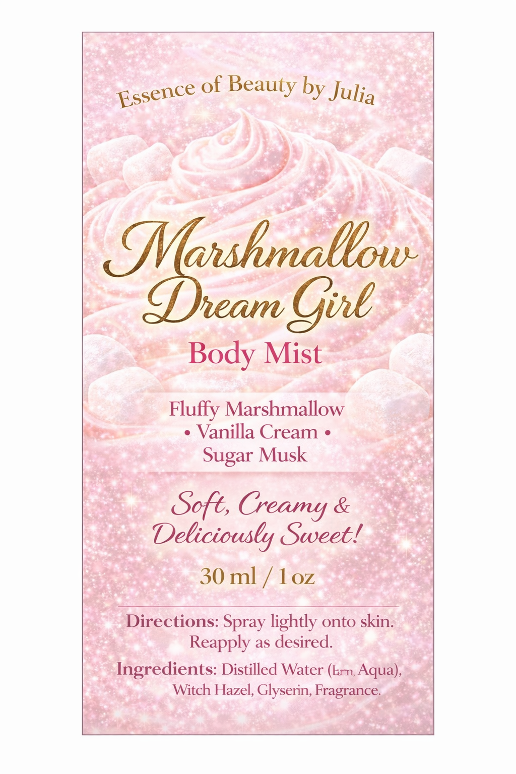 Marshmallow Dream Girl Velvet Body Oil Mist 30 ml