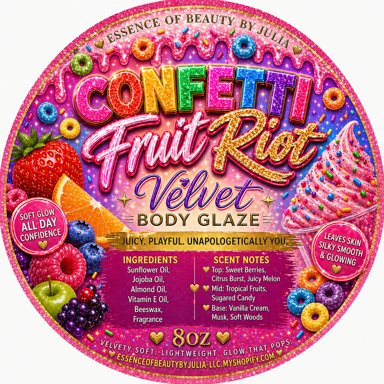 Confetti Fruit Riot Velvet Body Melt