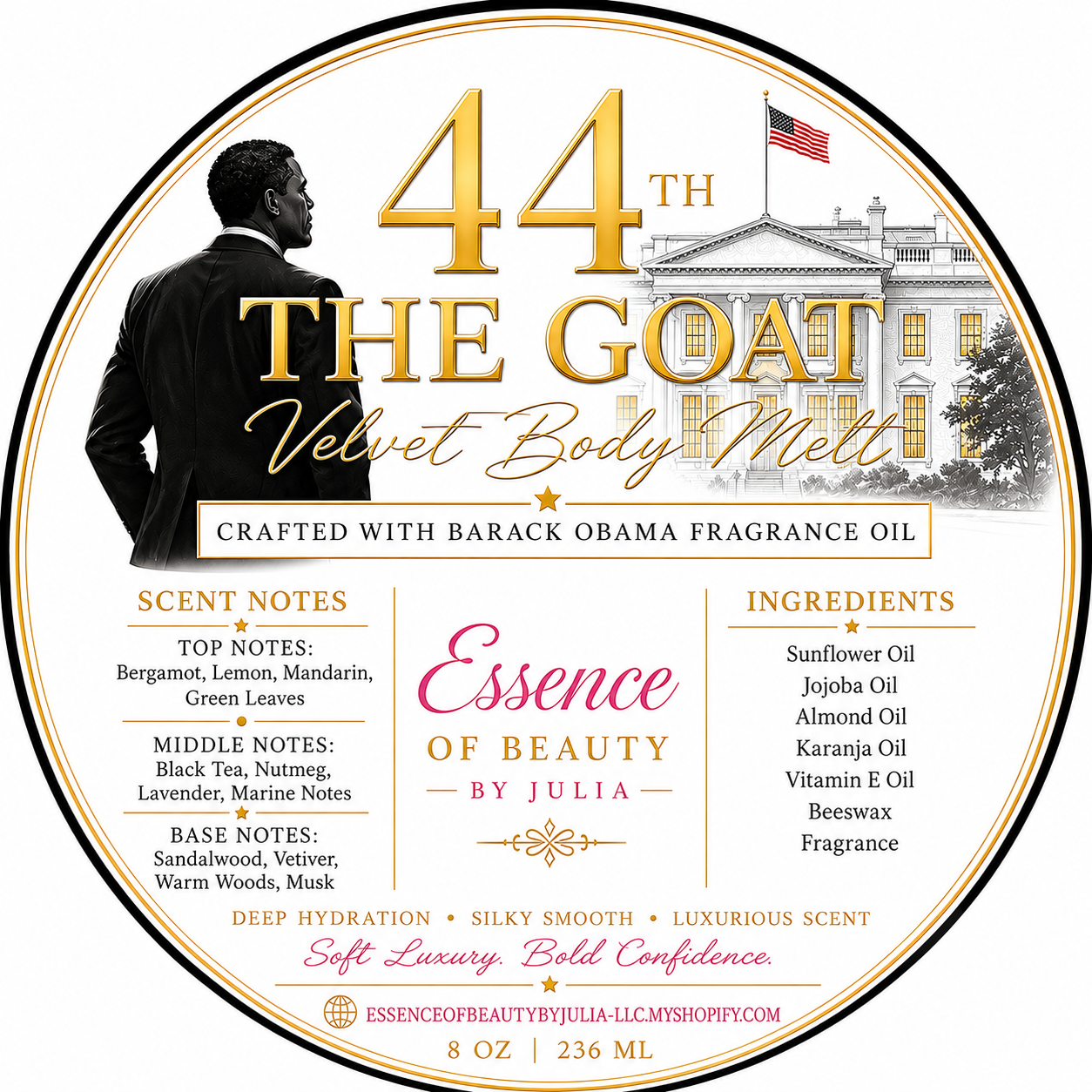 44th The Goat Men’ Velvet Body Melt ( Inspired by Barack Obama fragrance oil)