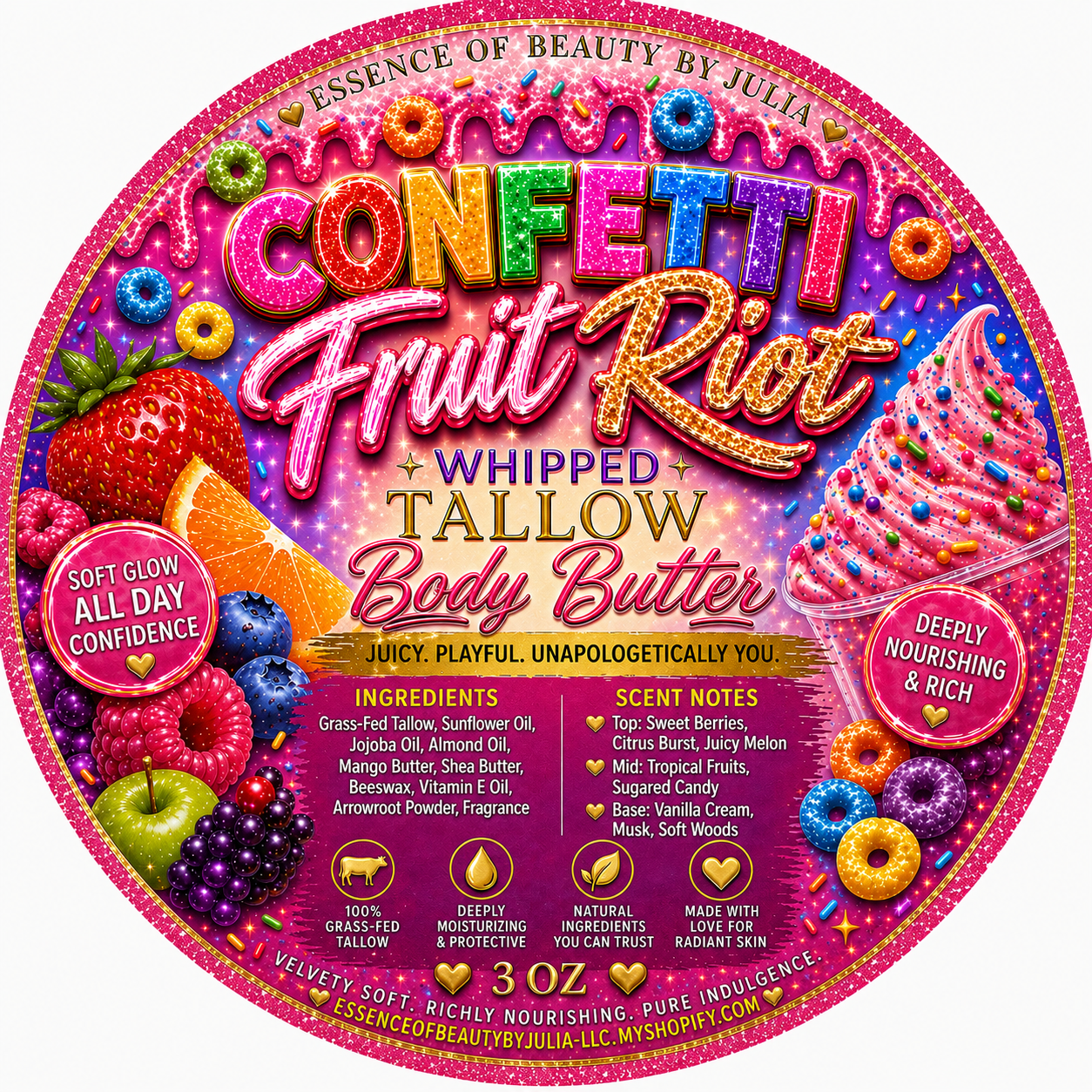 Confetti Fruit Riot Whipped Tallow Butter