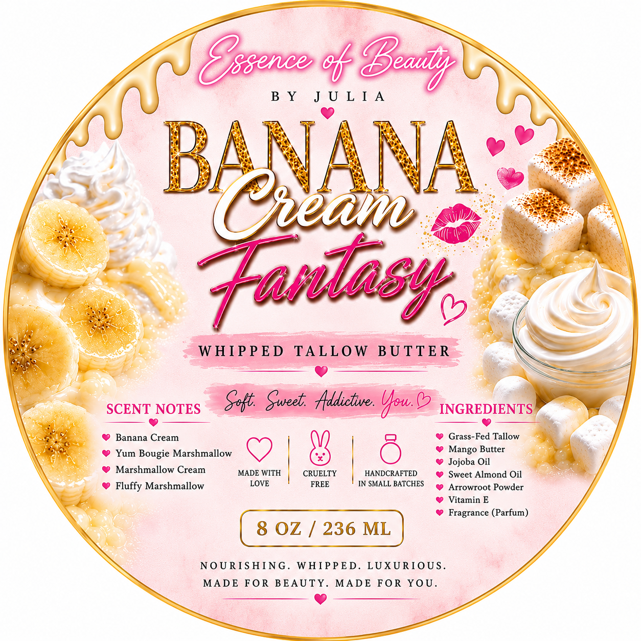 Banana Cream Fantasy Whipped Tallow Butter