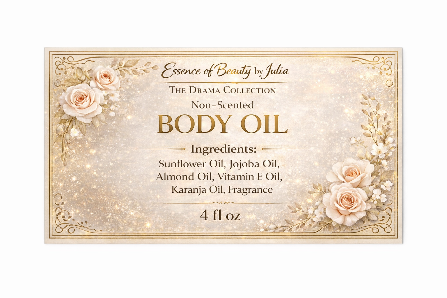 Non Scented Body Oil 4 oz