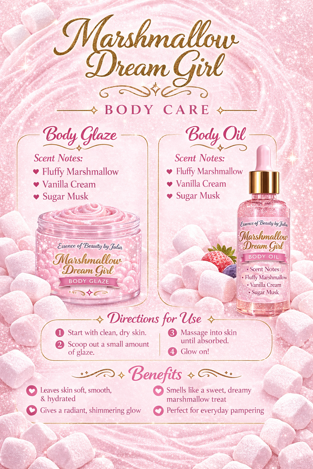 Marshmallow Dream Girl Velvet Body Melt and Velvet Body Oil Bundle