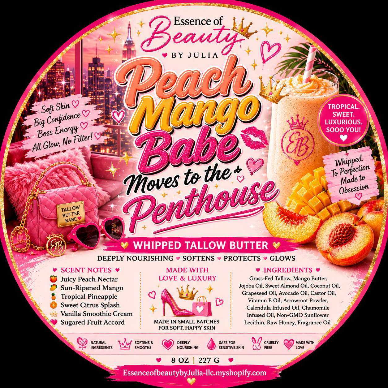 Peach Mango Babe Moves To The Penthouse Whipped Tallow Butter